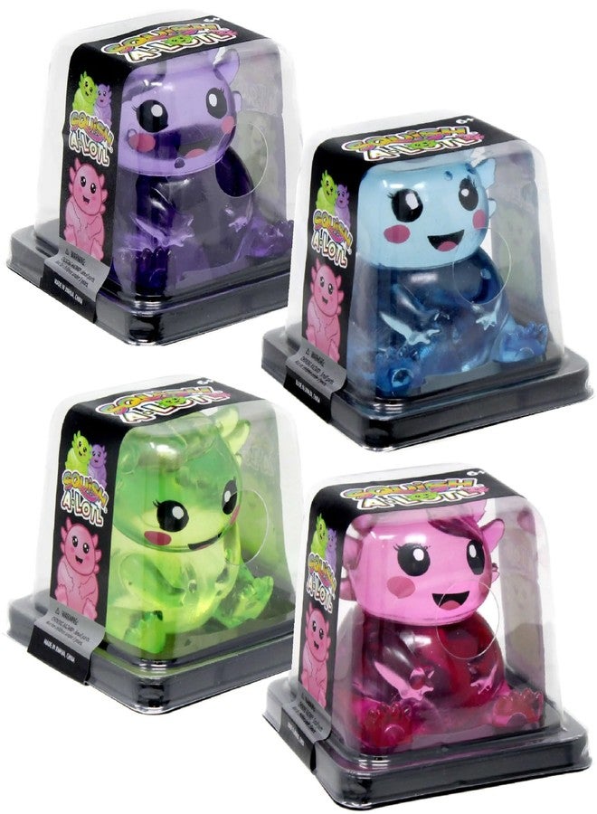 ماتي محطة الألعاب مجموعة هدايا Incredible Play Translucent Squish A-Lotl - 4 قطع (أزرق، بنفسجي، أخضر، وردي) | ألعاب أكسولوتل ناعمة ومرنة لتخفيف التوتر وتحفيز الحواس | للأعمار من 6 سنوات فما فوق - Image 1